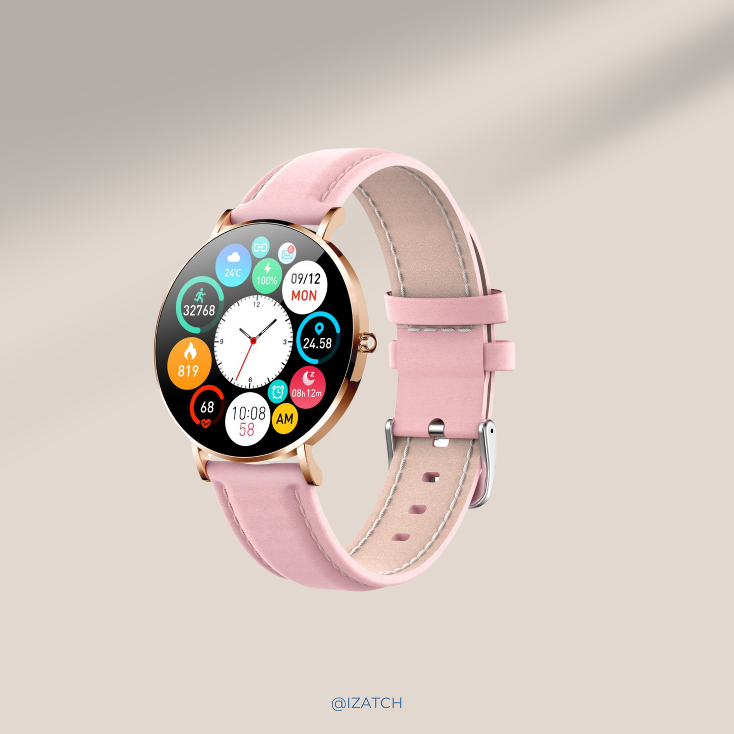 izatch Smartwatch Gold Rosa